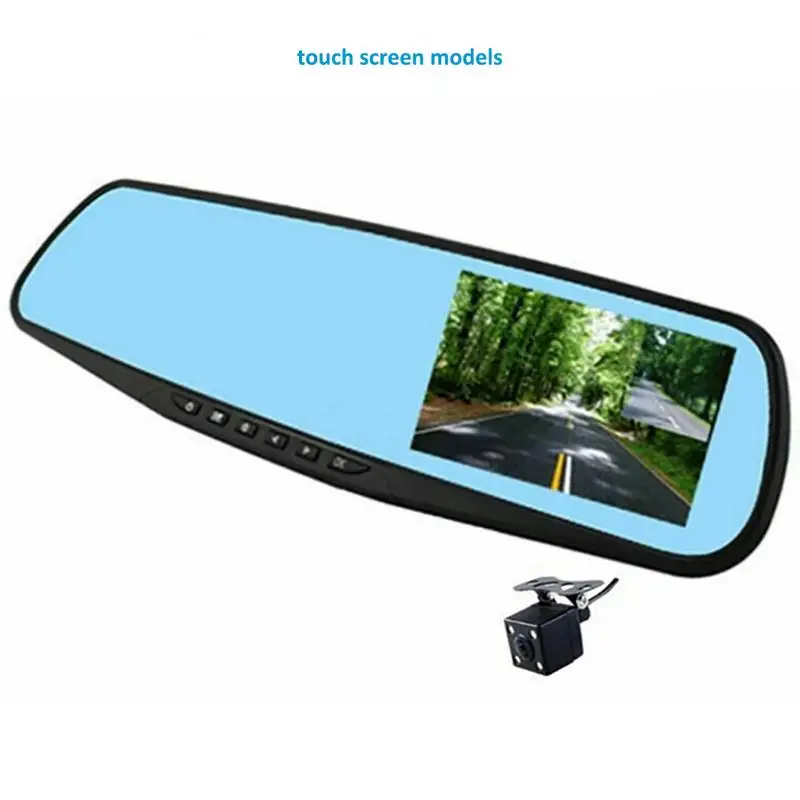 

HO6S DVR Camera 4.3 Inch Recorder Touch Screen Mirror Front Rear Backup Reverse Dual Camera Vehicle Driving Recorder