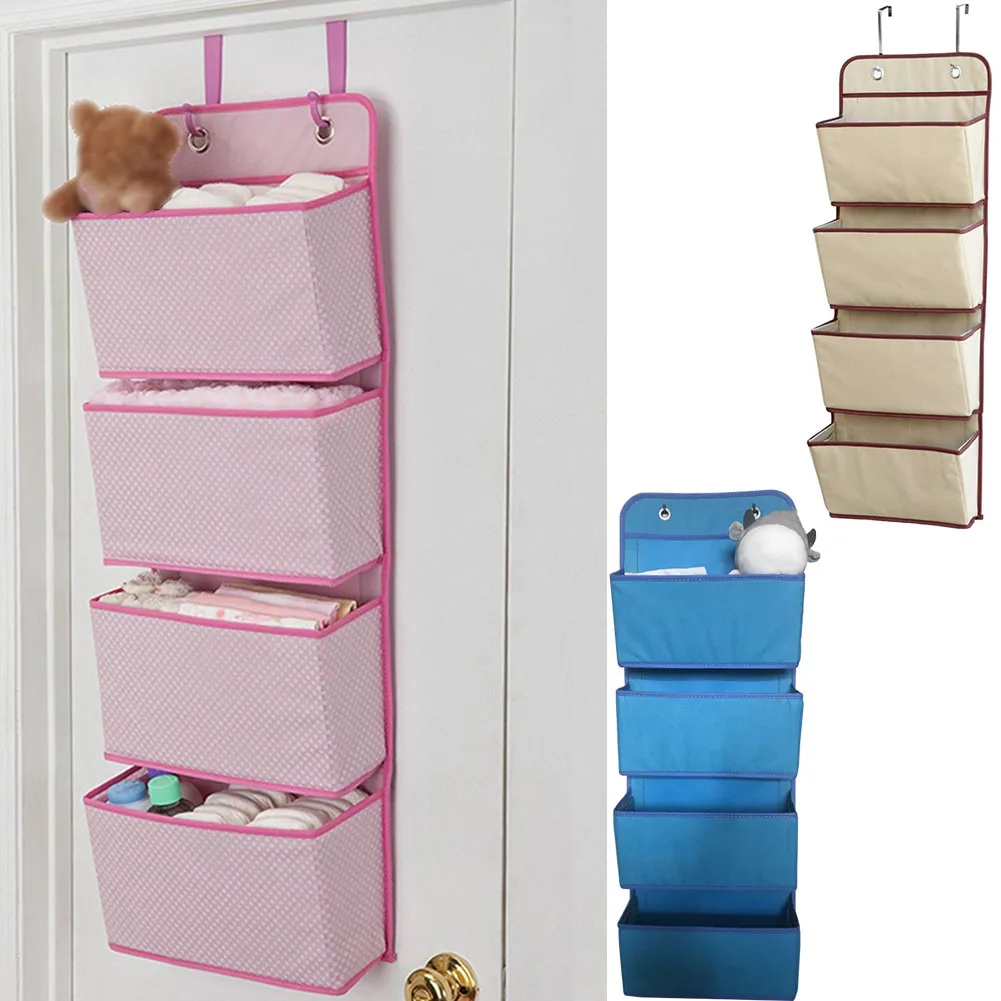 

4 Pockets Foldable Over Door Toys Bag Home Closet Keys Magazine Hanging Box Tools Organizer Multifunctional