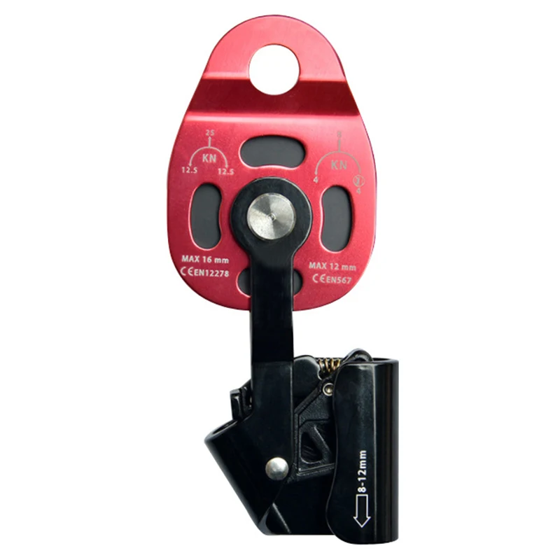 

Rock Climbing Equipment 25Kn Workload Rescue Speed Pulley Heavy Duty Rescue Single Swivel Rope Pulley