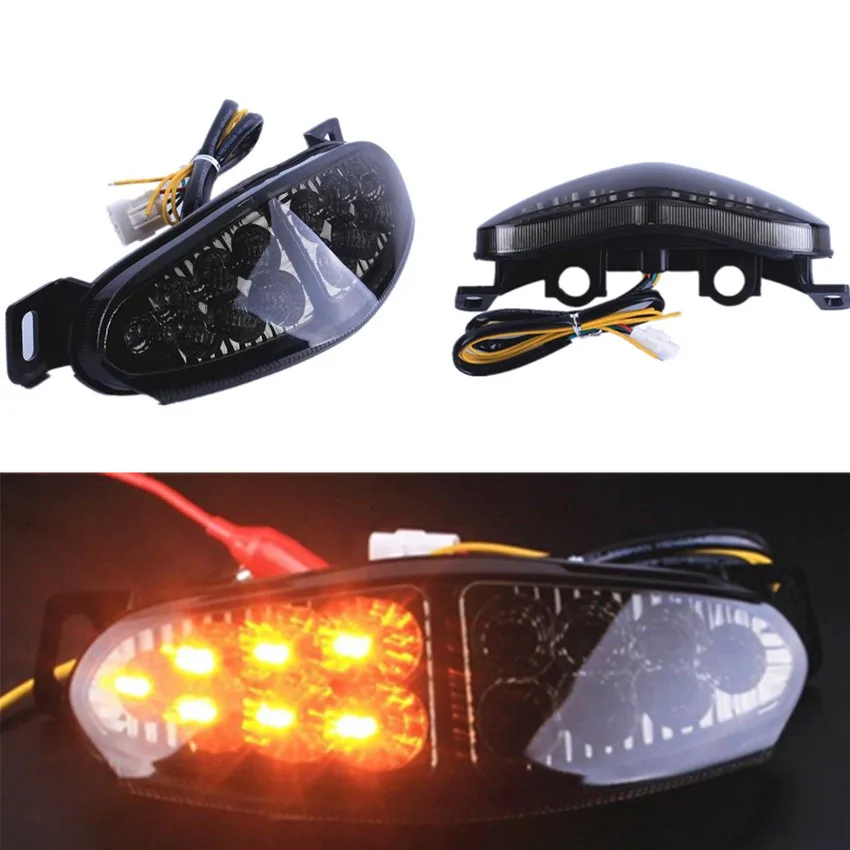 

For Kawasaki ER-6N ER6N 2009 2010 2011 Motorcycle LED Rear Turn Signals Tail Light Integrated Smoke