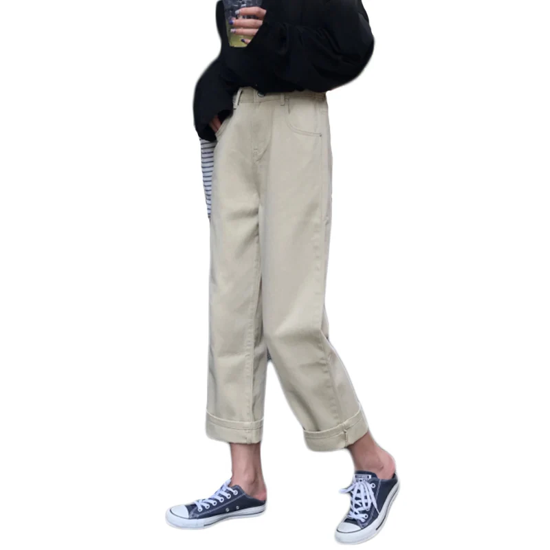 

Spring Autumn Boyfriend Denim Vintage Jeans Womens Feminino Woman For Trousers High Waist Casual Ankle-Length Pants