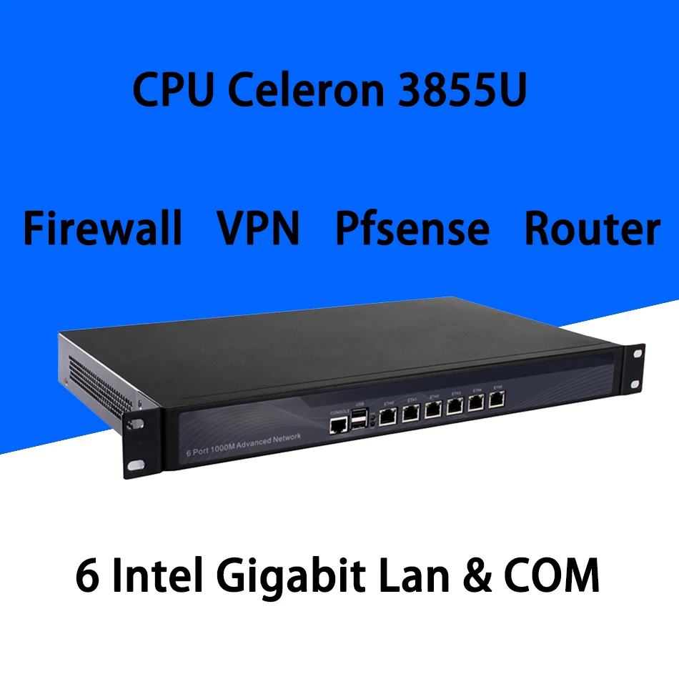 

Firewall Mikrotik Pfsense VPN Network Security Appliance Router PC Intel Pentium 3855U,[HUNSN RS06],(6LAN/2USB2.0/1COM/1VGA)