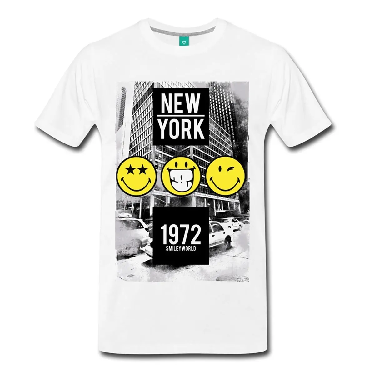 Smiley World New York 1972 Men's Premium T-Shirt Short Sleeve T Shirt Free Shipping 2017 New 100% Cotton Top Quality Smiley World New York 1972 Men's Premium T-Shirt Short Sleeve T Shirt Free Shipping 2017 New 100% Cotton Top Quality