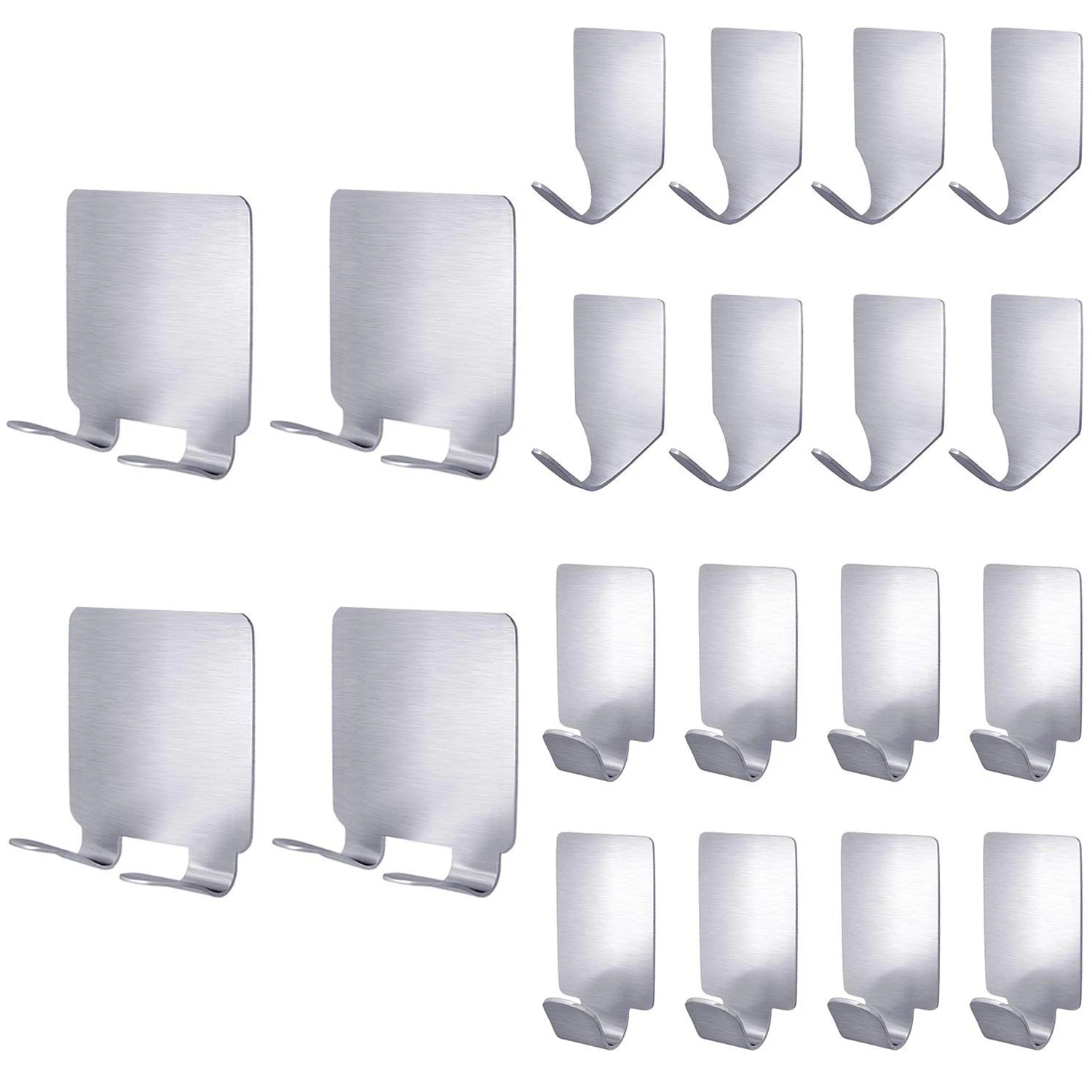 20 Pack Adhesive Hooks, Heavy Duty Wall Hooks Stainless Steel