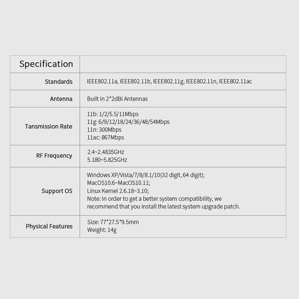 COMFAST CF 912AC 1200 м 802.11AC ноутбук двухдиапазонный 2 4 ГГц + 5 USB 3 0 беспроводной/WiFi AC