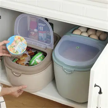 

AUGKUN 1PC Storage Box 10kg 15kg Plastic Sealed Container Rice Dried Food Cereal Dispenser Storage Box Case Orgnazier