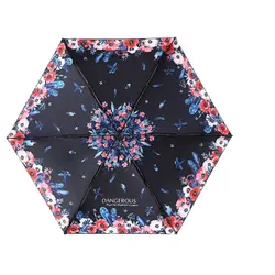 Современный Стиль Цветочный Pongee водостойкий зонтик 5 складной ветрозащитный зонтик для женщин Дождливый Солнечный открытый аксессуары
