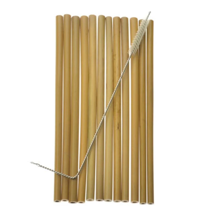 

10Pcs/Bamboo Style Paper Straws Drink Eco Friendly Party Gift And Clean Brush