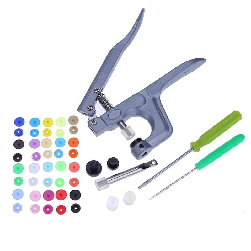 

300 Sets Fastener Snap Pliers Plastic Button Fastener Setter Tool Press Stud Snap Buttons for Clothes Sewing Tools
