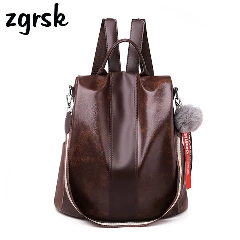 

Women's Anti Theft Backpack PU Leather Waterproof Female Shoulder Bag Large Capacity Travel Bag Student Campus Backpack