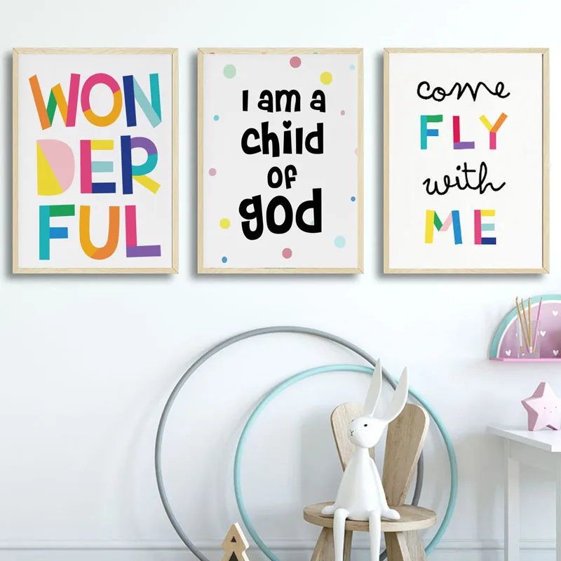 

Baby Nursery Quote Wall Art Canvas Painting Come Fly with Me Cartoon Print Nordic Kids Decoration Picture Children Bedroom Decor