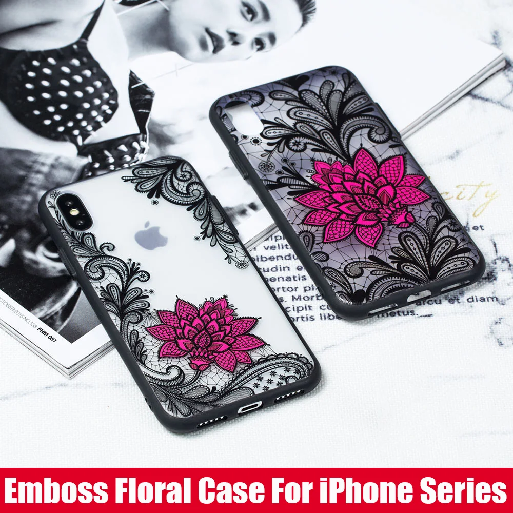 Чехол для телефона JONSNOW iPhone 6 6S 7 8 Plus 5S SE чехлы с тисненым цветочным рисунком розы