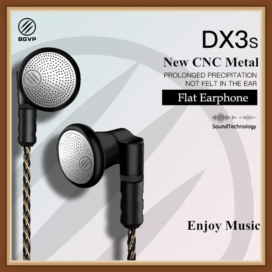 

BGVP DX3S 2.5mm/3.5mm Wired Earphone CNC Metal Composite Dynamic HiFi Flat Earphone with MMCX 5N 8 Core OCC Silver Plated Cable