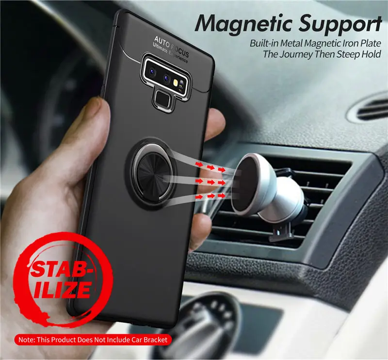 

Case For Samsung Note 8 Case Note 9 Cover Silicon Case For Samsung Galaxy Note8 Note9 Soft TPU Case Magnetic Car Holder Ring
