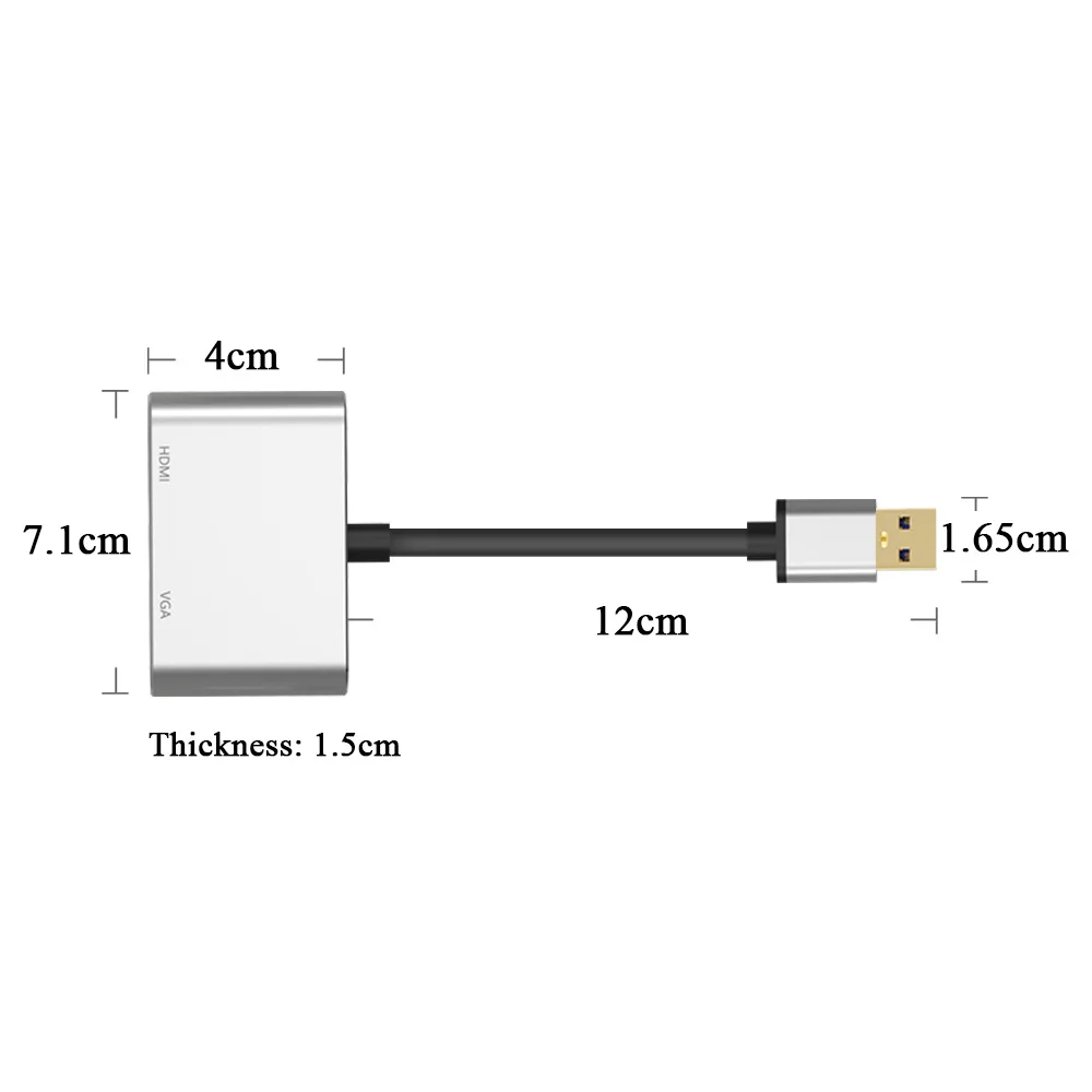 Горячая AMS-USB3.0 Для адаптер Hdmi VGA 2 к 1080 P мульти-дисплей USB 3,0 к Hdmi аудио-видео кабель конвертер для Macbook ноутбук ПК