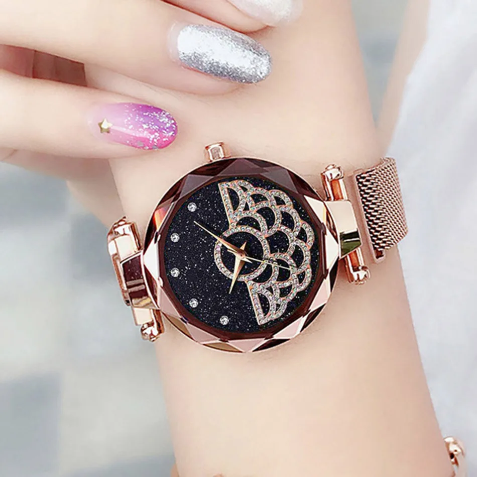 

Top Brand Starry Sky Luxury Diamond Women Watch Magnetic Leather Ladies Wrist Watch Montre Femme Female Clock Relogio Feminino