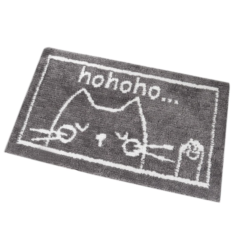 

Household Comfort Carpet Flocking Cute Cartoon Bathroom Non-Slip Mats Kitchen Absorbent Pad Flocking