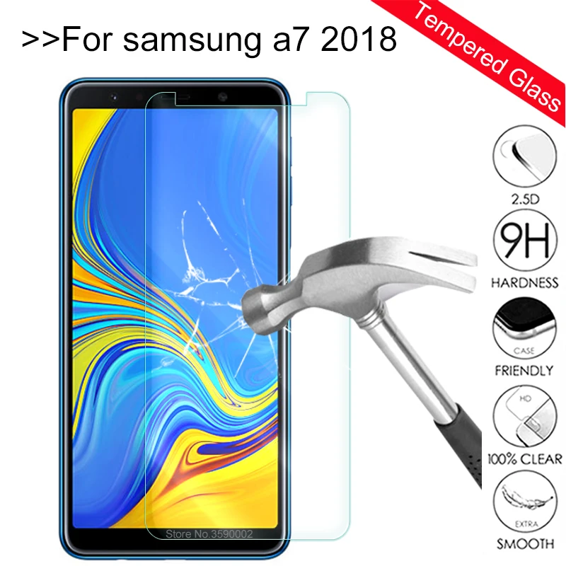 Закаленное стекло для Samsung A7 2018 A750 A730 Защитное Galaxy A 7 A72018 750 730 9H защитная