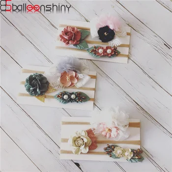

BalleenShiny 3Pcs/set Baby Headband Sweet Princesses Lace Head Band Kids Flower Hair Band Children Headwear Accessories PhotoPro