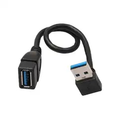 USB 3,0 под прямым углом 90 градусов кабель-удлинитель мужчин шнур Женский адаптер, 20 см