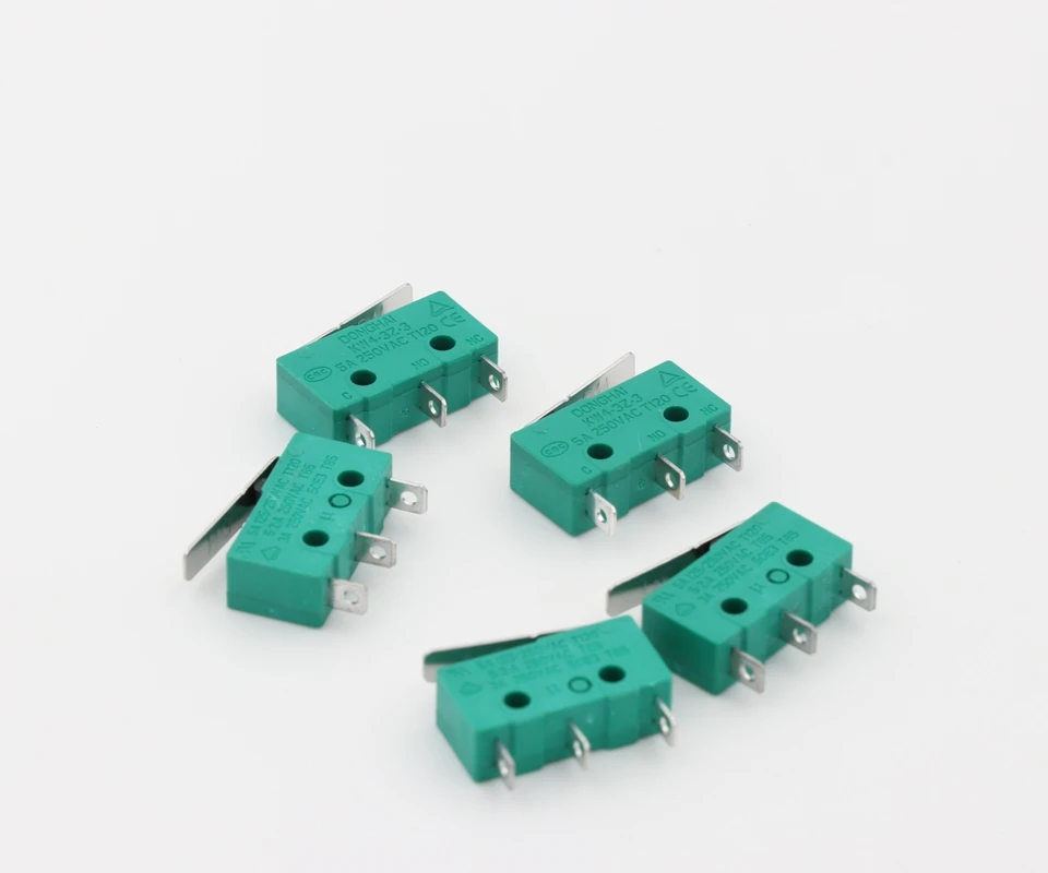 Free Shipping! 10pcs/Lot DONGHAI 3D Printer Accessories 5A 250VAC T120 CE KW4-3Z-3 Straight Handle Micro Limit Switch