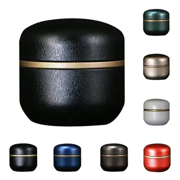 

Solid Color Mini Tea Box Tinplate Storage Boxes Small Travel Sealed Portable Tea Coffee Container Small Jar Tea Caddy Organizer
