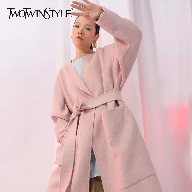 Aliexpress.com : Buy TWOTWINSTYLE Casual Wool Coat Female