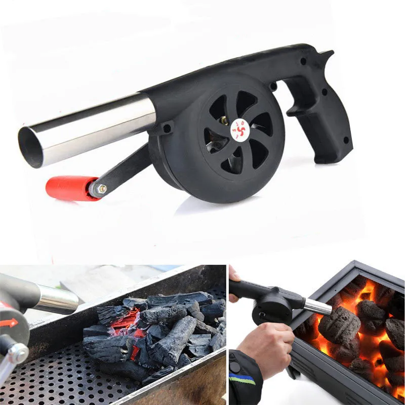 

Outdoor Camping BBQ Grill Fan Air Blower Picnic Barbecue Cooking Hand Crank