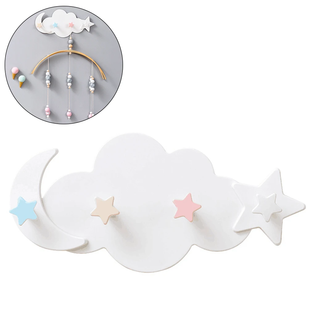 

Wall-Mounted Hooks DIY Hangeration Wall Sticker Creative Cloud Moon Star Wall Decal For Children'S Room Decor Sticker