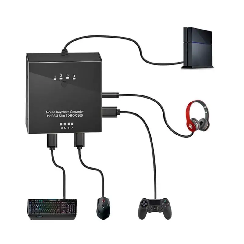 

Computer Mouse Keyboard Converter Adapter Support games for PS4/PS3/XBO XONE/XBOX 360 Switch Accessories for PUBG game play