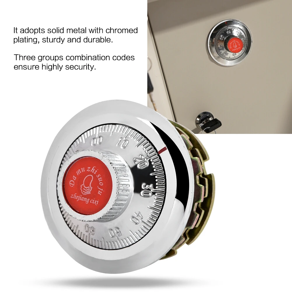 

3 Disc Coded Dial Lock Metal Combination Locks for Jewelry Case Safe Box Document Cabinet