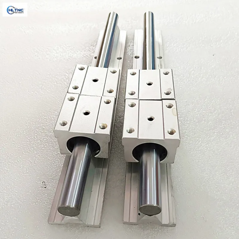 2pcs SBR25 25mm linear rail any length support round guide rail + 4pcs