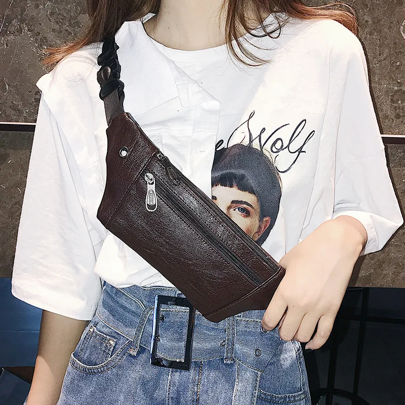 

Waist Bag Belt For Women Men 2018 Winter Vintage Style Unisex Fanny Pack Chest Packs Money Belt Pu Leather Chest Bum Bags Purse