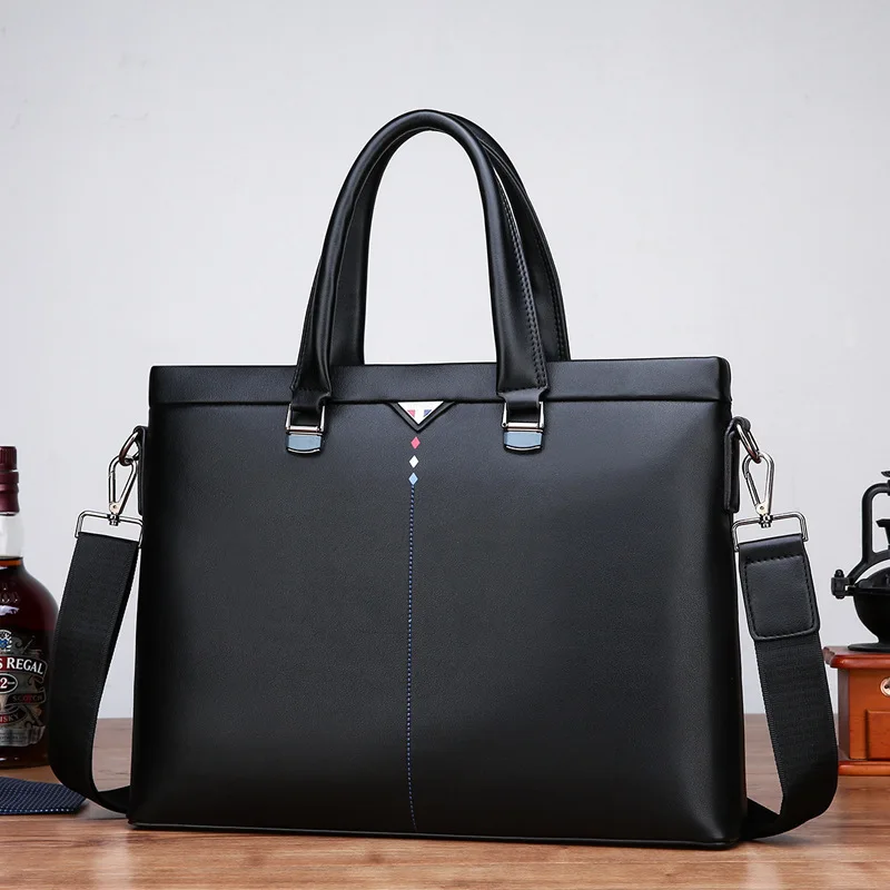 

New Men's Real Genuine Leather Briefcase Business Office Messenger Bag Shoulder Tote Handbag Document 14" Inch Laptop Notebook