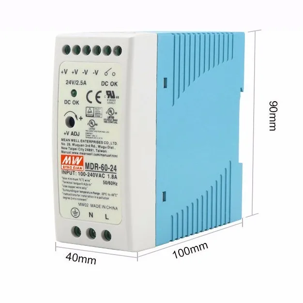 Мини Размеры Din Rail источник питания 12/24V ac dc импульсный источник питания мощностью 10 Вт, 20 Вт 40 Вт 60 Вт 100 в Китае(стандарты Ce, Approv для водителя СИД