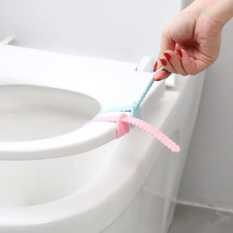 Silicone Toilet Seat Lifter Handle Cover Portable Toilet Clean Supplies convenient for Travel Home Bathroom Sanitary Closestool
