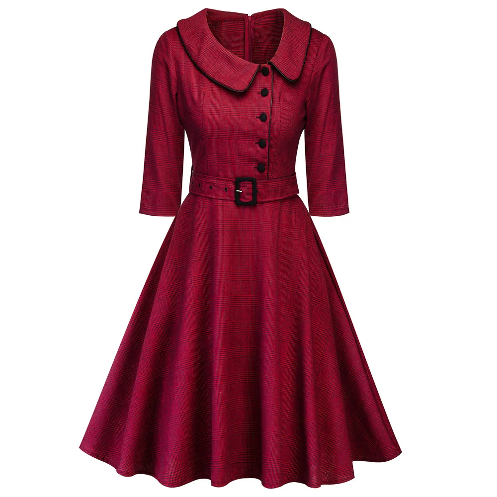 Kenancy женское элегантное весеннее красное платье для вечеринки Feminino Vestidos Audrey 1960s