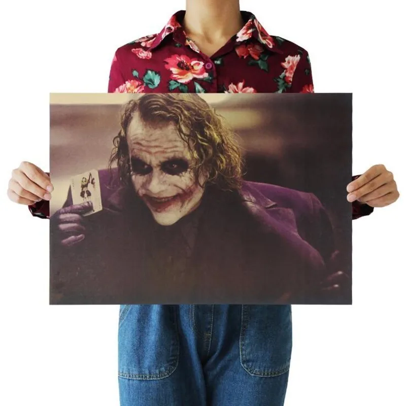 

Vintage Classic Movie Batman The Dark Knight Joker Poster Bar Cafe Home Decor Room Decoration Stickers Kraft Paper Wall Sticker