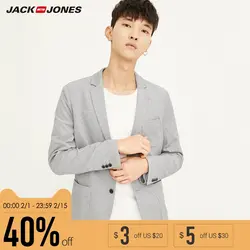 Jack&Jones Бренд 2018 Новинка  мужский пиджак тонький стильный фасон 55% хлопок с карманами мужский костюм 217108510