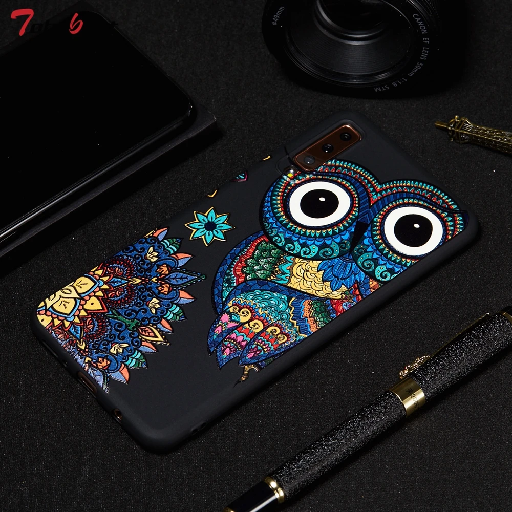 Чехол с рисунком совы для Samsung Galaxy A7 2018 A750 чехлы A9 мягкий чехол из ТПУ животных |