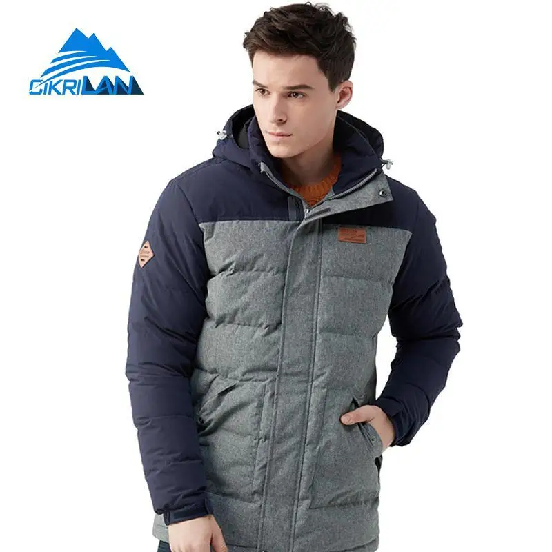 

Mens Long Winter Jacket Outdoor Windproof Hiking Camping Skiing Snowboarding Snow Down Coats Quality Hooded Thicken Down Jackets