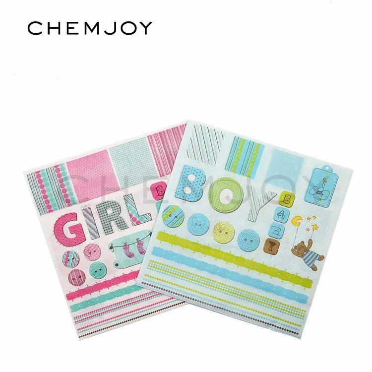 

Baby Shower Party Paper Napkins for Decoupage Baptism Gender Reveal Party Decorations Disposable Party Tissue Tableware Decor