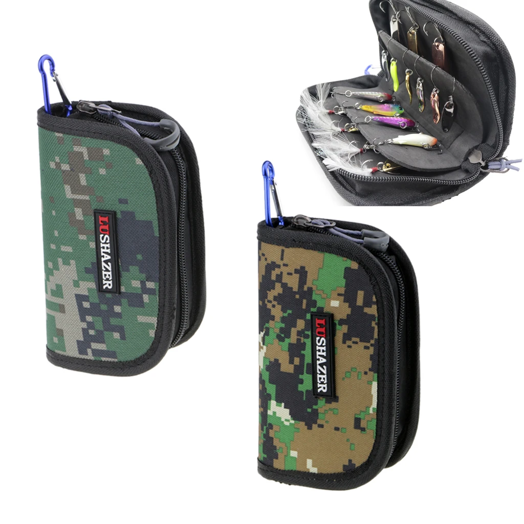 

Sunnimix Durable Fishing Spoon Lures Tackle Bag Case Spinner Box Waterproof attach to Vest Backpack Nylon Fabric Spoon Bag