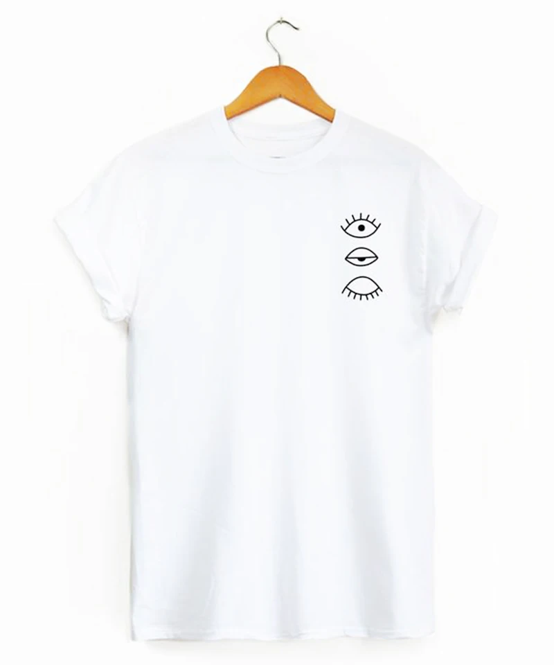 Men T Shirt Funny T Shirts Streetwear Tshirt Plus Size T-shirt Mens T Shirts Fashion 2018 Shirt Harajuku Blinking Eye Tee Xs-3xl
