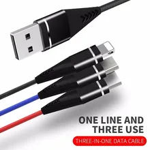 3 в 1 мобильный телефон кабели для iPhone 6 7 Xs Samsung Micro USB Тип C Зарядное устройство для Xiaomi huawei быстрой зарядки Тип-c кабель для передачи данных