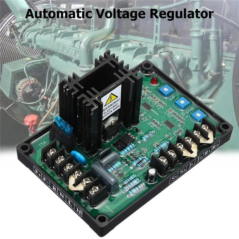 

GAVR-15A Automatic Voltage Regulator 180~240V AC 8W 220/400 VAC Programmable Input Under Frequency Protection EMI Suppression