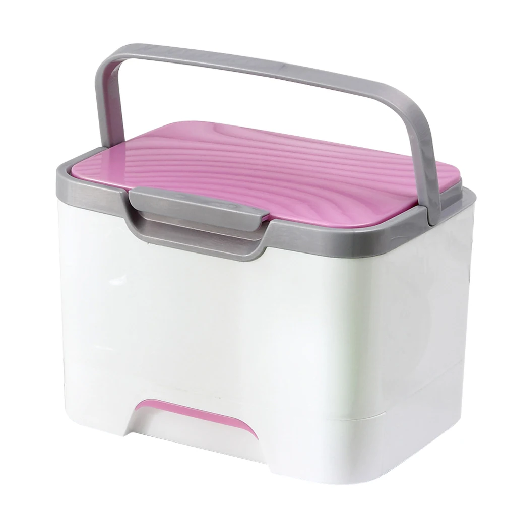 

Handheld Cosmetics Box Case Medicine Cabinet Coded Locks Household Storage Box with Separate Compartments for Toiletries