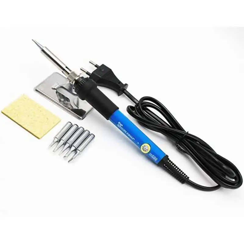 

AC110V/220V 60W Temperature Adjustable Electric Welding Solder Soldering Iron Rework Handle Heat Tips Repair Tool US/EU Plug