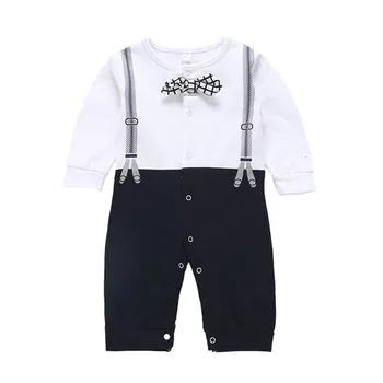 

Newborn Baby Boy Gentleman Romper Clothes 2018 Kids Formal Suit Bow Jumpsuit Roupa de bebe Pajamas Baby Boys Clothing Outfits