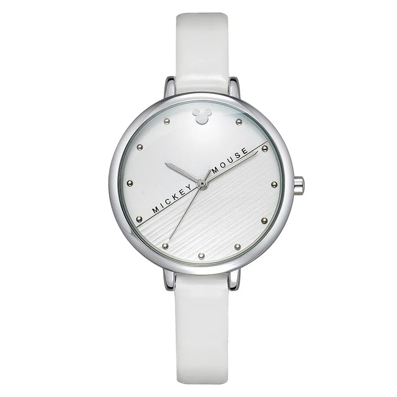Женские часы disney бренд Микки Маус женские часы водонепроницаемые натуральная кожа кварцевые наручные часы Белый Черный Гражданин движение